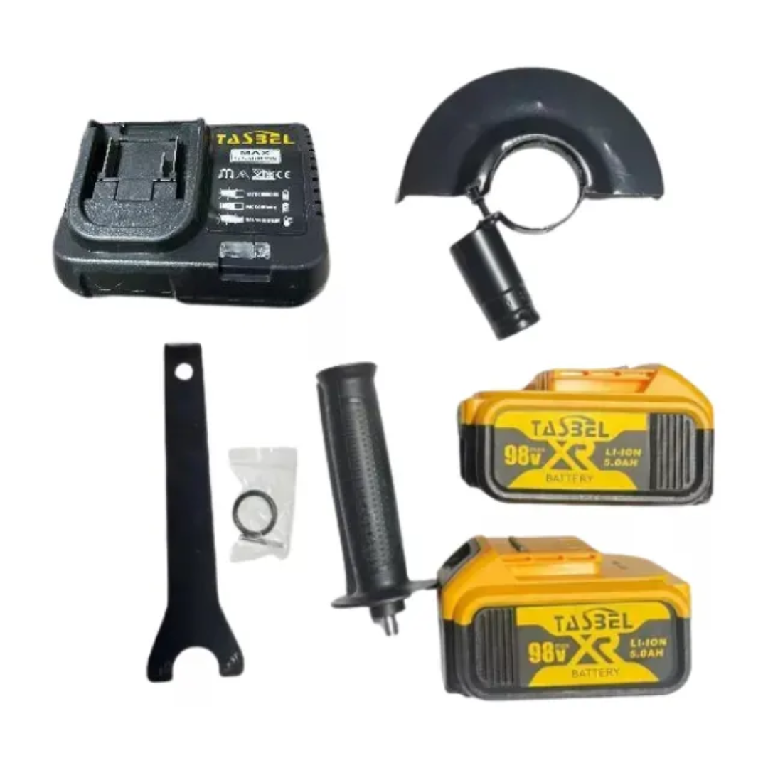 SET PROFESIONAL DE 3 HERRAMIENTAS TASBEL™ 98V | ⚡️ LLAVE DE IMPACTO, ESMERIL Y TALADRO